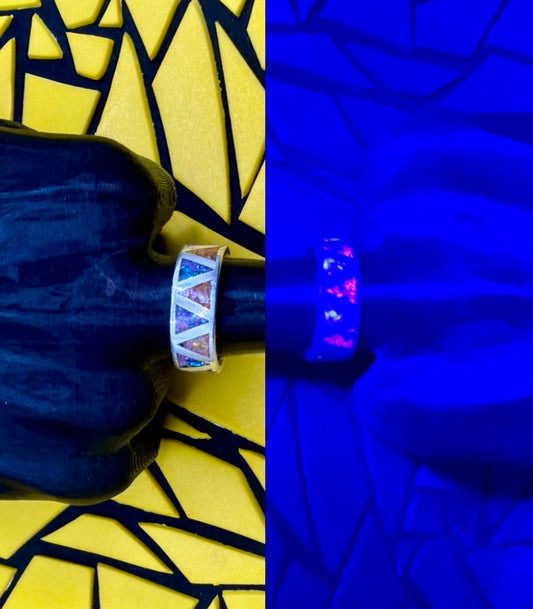 Florescent Opal Inlayed Ring